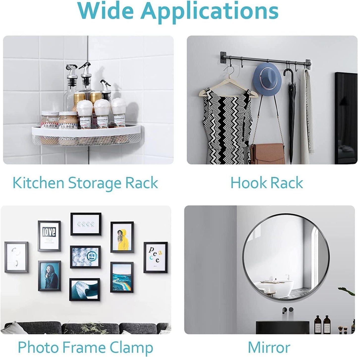 Self Adhesive Wall Hooks (10 Pcs) – Heavy Duty & No-Drill