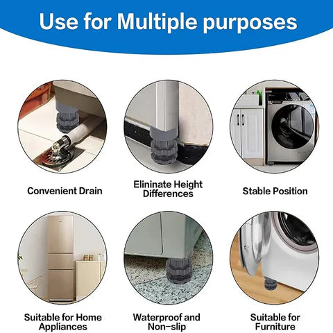 Washing Machine Vibration Pads, Refrigerator Stand (4 Pcs Set)
